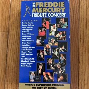 Source Unknown Freddie Mercury Tribute Concert Blue and Gold VHS Case